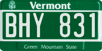 VT license plate BHY831