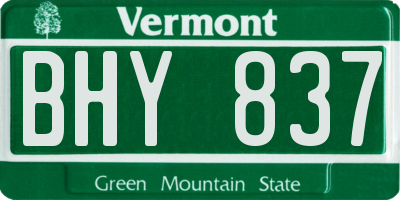 VT license plate BHY837