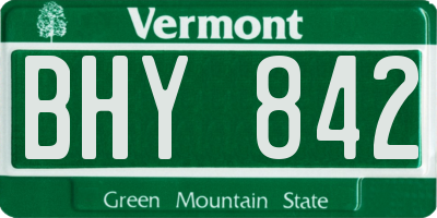 VT license plate BHY842