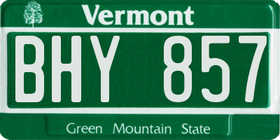 VT license plate BHY857