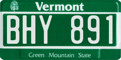 VT license plate BHY891
