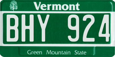 VT license plate BHY924