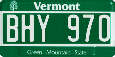 VT license plate BHY970
