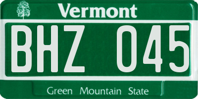 VT license plate BHZ045