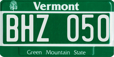 VT license plate BHZ050