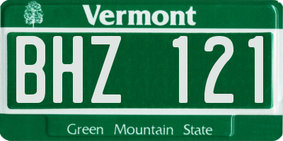 VT license plate BHZ121