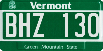 VT license plate BHZ130