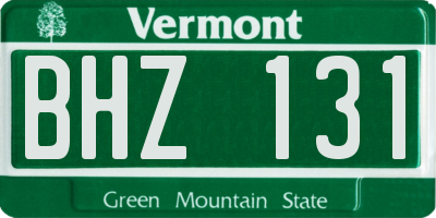 VT license plate BHZ131