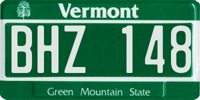 VT license plate BHZ148