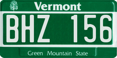 VT license plate BHZ156
