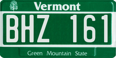 VT license plate BHZ161