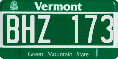 VT license plate BHZ173
