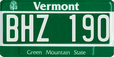 VT license plate BHZ190