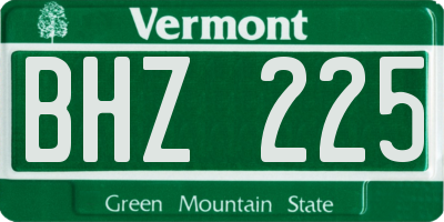 VT license plate BHZ225