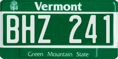 VT license plate BHZ241
