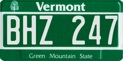 VT license plate BHZ247
