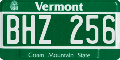 VT license plate BHZ256