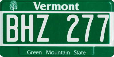 VT license plate BHZ277