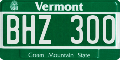 VT license plate BHZ300