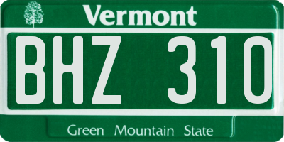 VT license plate BHZ310