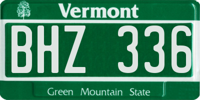VT license plate BHZ336