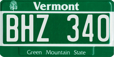 VT license plate BHZ340