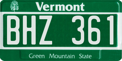 VT license plate BHZ361