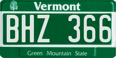 VT license plate BHZ366