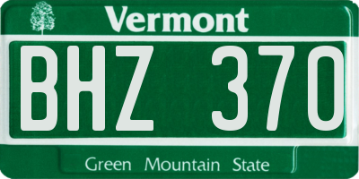 VT license plate BHZ370