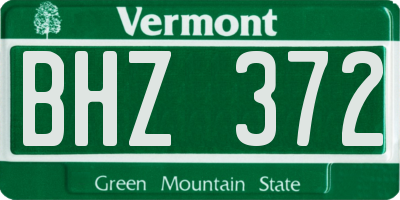 VT license plate BHZ372
