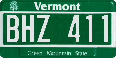 VT license plate BHZ411