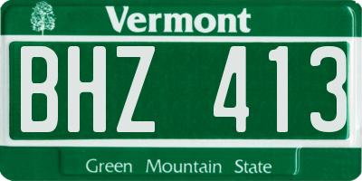 VT license plate BHZ413