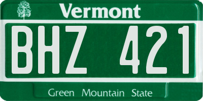 VT license plate BHZ421