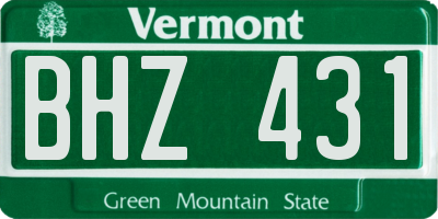 VT license plate BHZ431