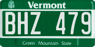VT license plate BHZ479