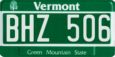VT license plate BHZ506