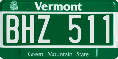 VT license plate BHZ511