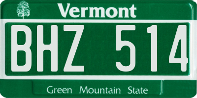 VT license plate BHZ514