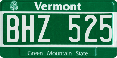 VT license plate BHZ525