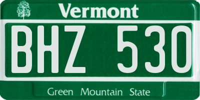 VT license plate BHZ530