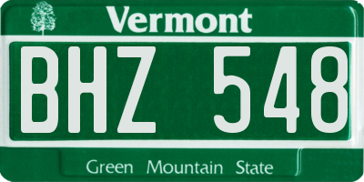 VT license plate BHZ548