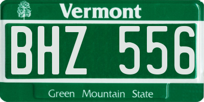 VT license plate BHZ556