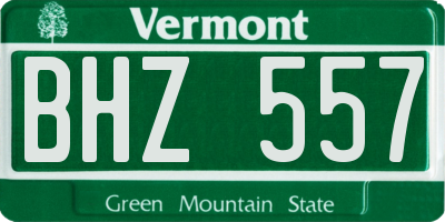 VT license plate BHZ557