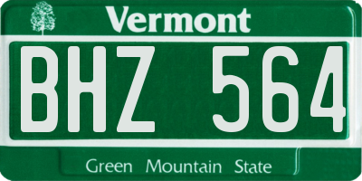 VT license plate BHZ564