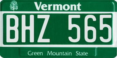 VT license plate BHZ565