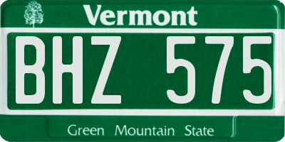VT license plate BHZ575