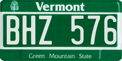 VT license plate BHZ576
