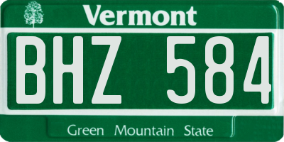 VT license plate BHZ584