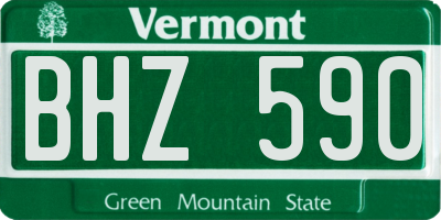 VT license plate BHZ590