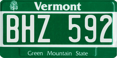 VT license plate BHZ592